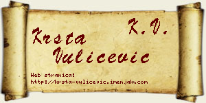 Krsta Vulićević vizit kartica